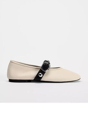 Zara studded leather ballet flats